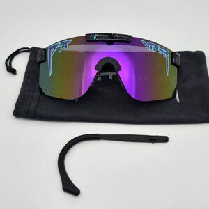 Pit Viper The Midnight Original Black Frame Polarized Purple Mirror Sunglasses